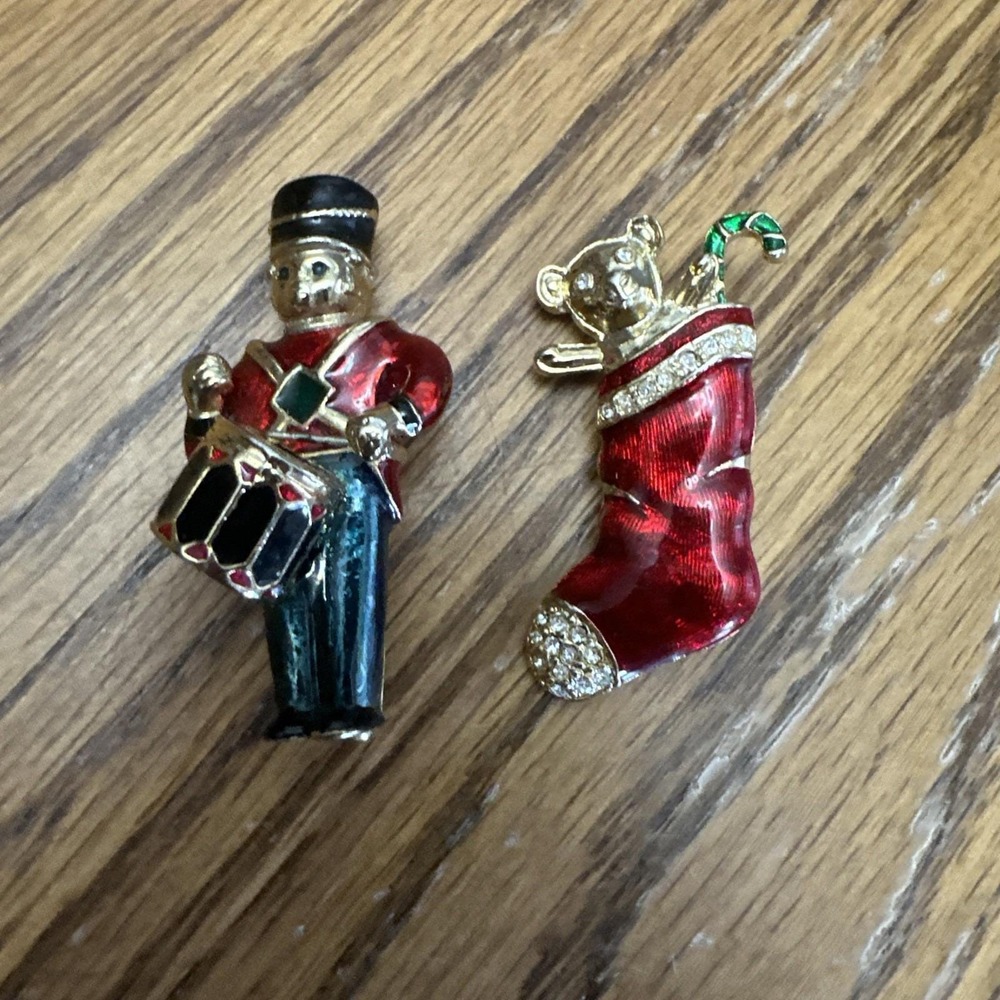 Napier Best Holiday Brooch Lot 9pc Women Excellent Vintage Mix Christmas Festive - Picture 12 of 15